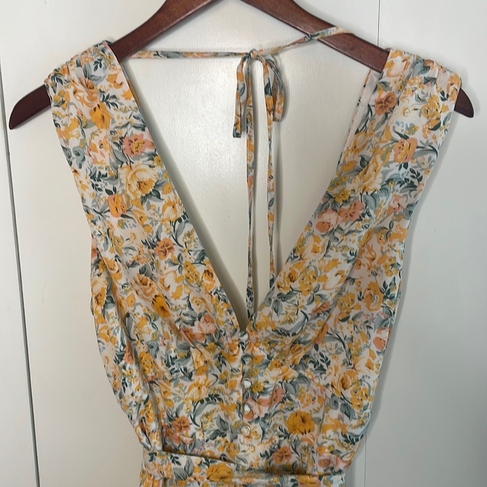 Orange and Green Floral Maxi Dress
